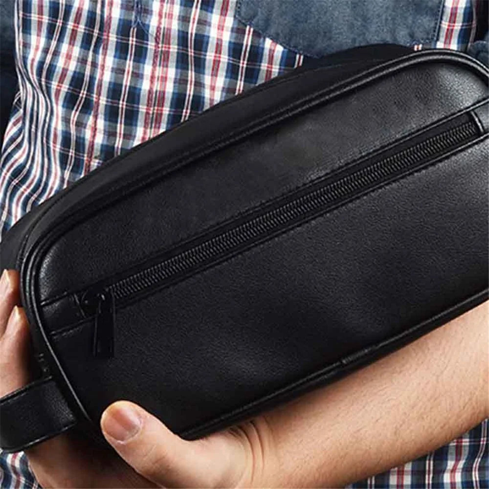 TRABELE TSN0125 Men's PU Leather Stylish Makeup Bag Storage Bag Traveling Accessory Toiletries - 5