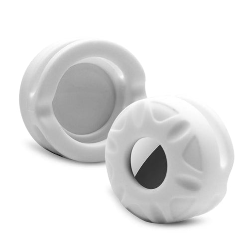 Silicone Case for Apple AirTag Dog Cat Tracker Protector Anti-lost Pet Locator Soft Cover (Size: S) - White - 1