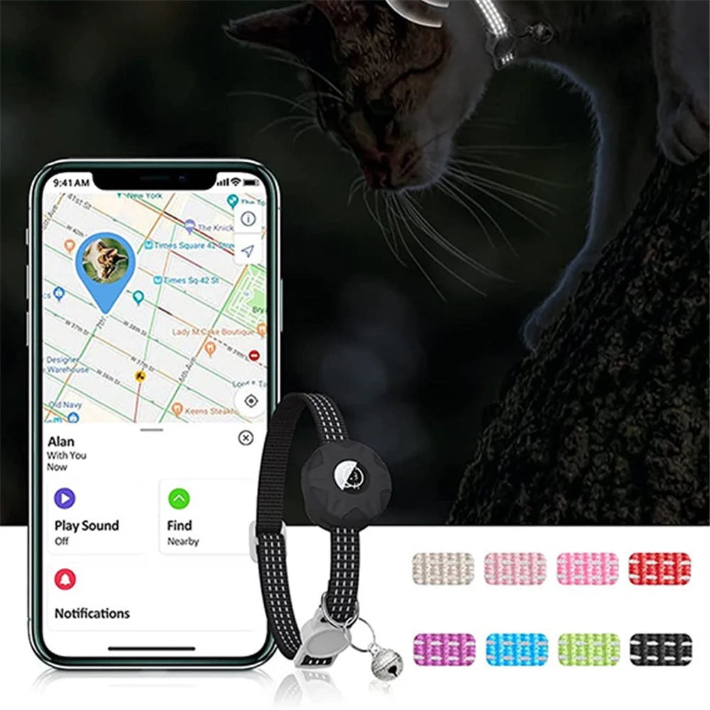 Compatible with AirTag Silicone Case Reflective Pet Collar Bluetooth-compatible Tracker Protective Cover with Bell - Luminous Green - 4