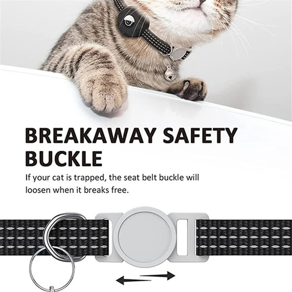Compatible with AirTag Silicone Case Reflective Pet Collar Bluetooth-compatible Tracker Protective Cover with Bell - Luminous Green - 5