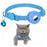For AirTag Silicone Case Reflective Pet Collar GPS Tracker Protective Cover with Bell - Blue - 1