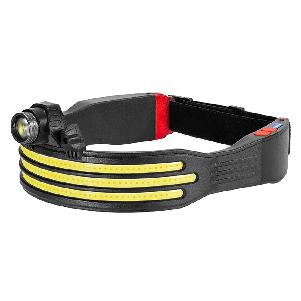 W694-3 COB Mini LED Head Light Adjustable Multi-Function Headlamp Outdoor Headband Flashlight with Red Warning - 1