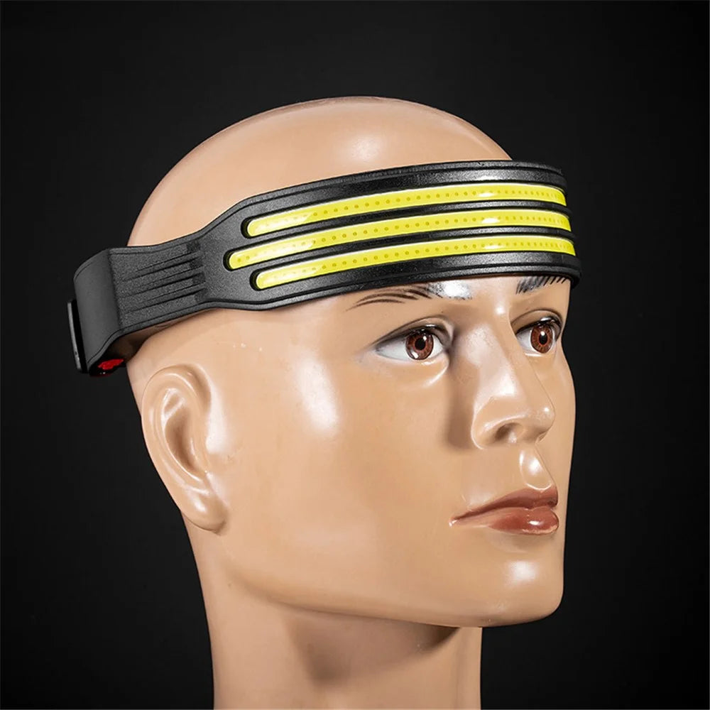 W695-3 Mini LED Headlight Multi-Function COB Headlamp with Red Warning Outdoor Headband Light - 5