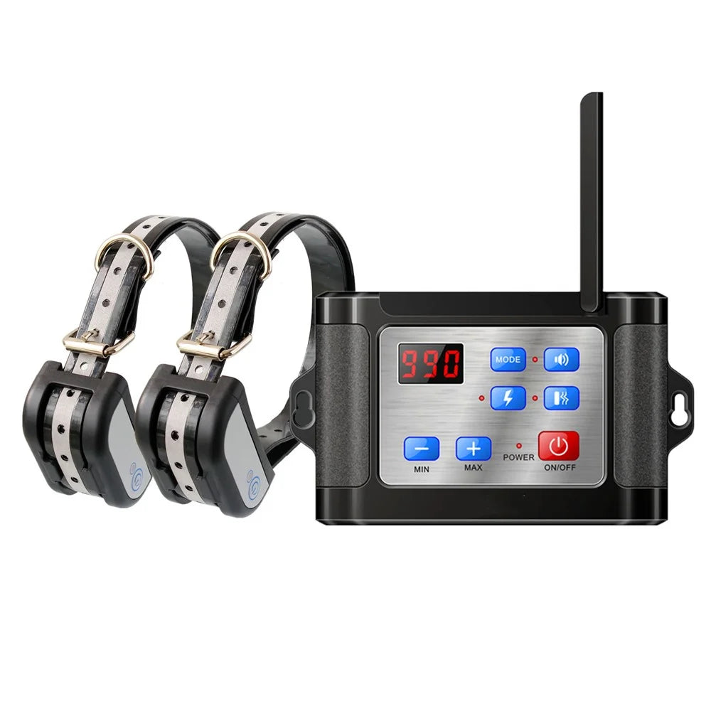 888 Pet Training Rechargeable Electric Collar Wireless Electronic Dog Fence System, 1 Transmitter+2 Receivers - EU Plug - 1