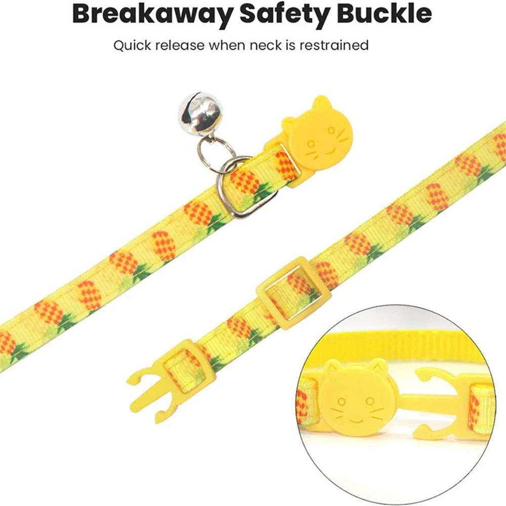 Silicone Case for AirTag Locator Fruit Pattern GPS Tracker Adjustable Pet Collar with Bell, with Front Back Film Set - Yellow - 6