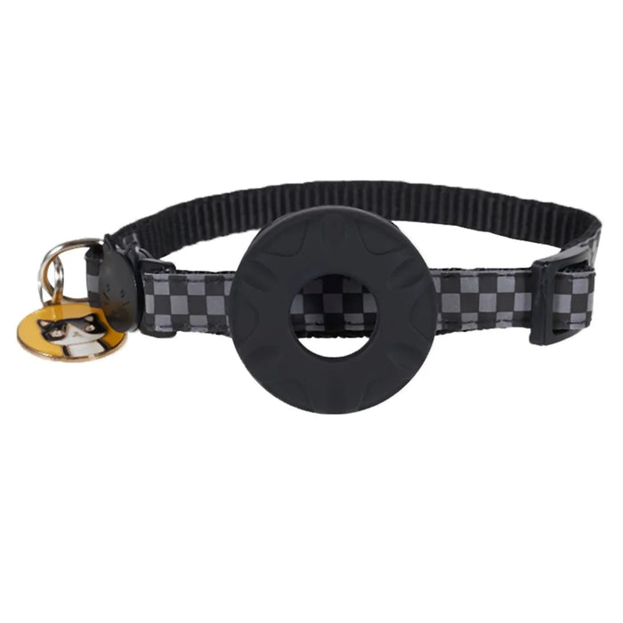 Dog Tracking Collar for Apple AirTag Adjustable Reflective Pet Collar Silicone Cover with Pendant - 1