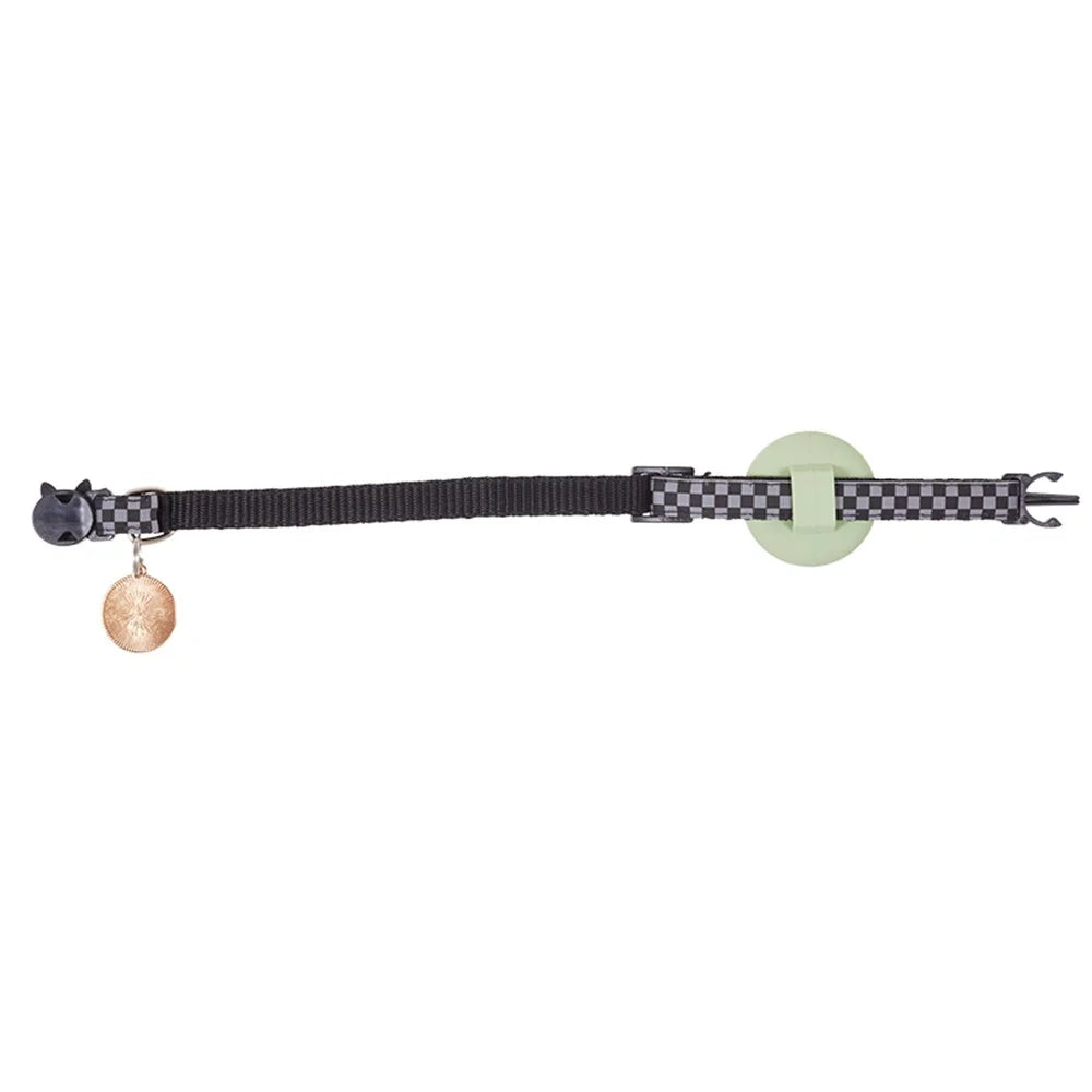 Soft Nylon Dog Collar for AirTag Reflective Adjustable Pet Collar with Silicone Case and Pendant - Avocado Green - 4