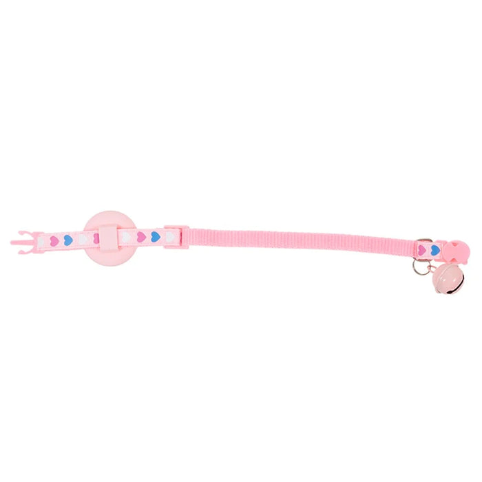For AirTag Tracker Cat Collar Adjustable Pet Collar Silicone Waterproof Case with Bell - Pink - 2