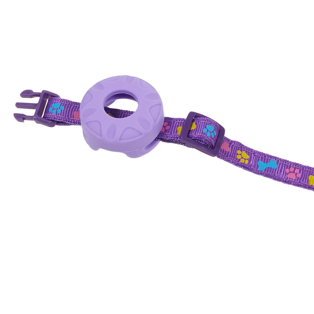 Silicone Case for AirTag Tracker Adjustable Pet Collar Anti-lost Cat Collar with Bell - Purple - 4