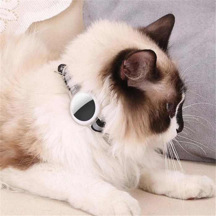 Silicone Case for AirTag Reflective Nylon Pet Collar GPS Tracker Cover with Bell Pendant - Fluorescent Green+Green - 3