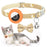 For AirTag Anti-lost Tracker Silicone Case Grid Daisy Pattern Pet Safety Collar with Bow - Orange - 1