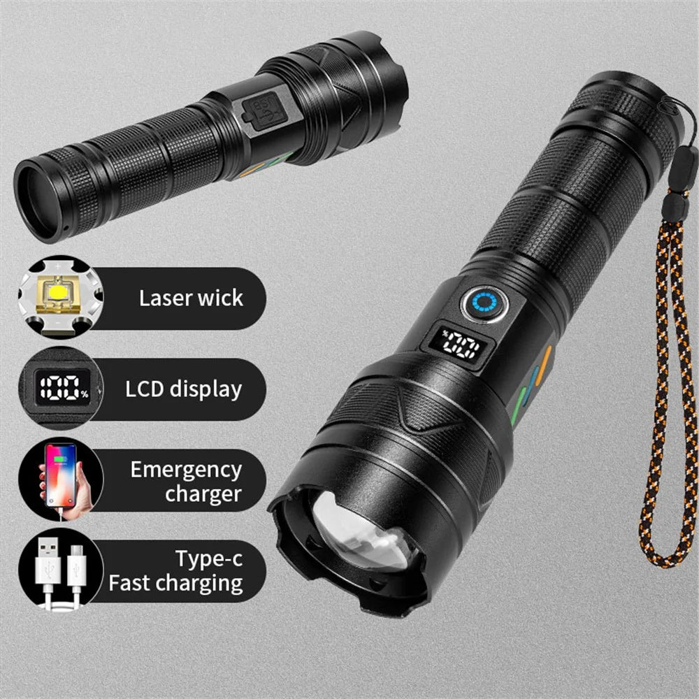 A06-A 20W Bright Laser 5-Mode Flashlight Aluminum Alloy Waterproof Outdoor Camping Hiking Torch - 2