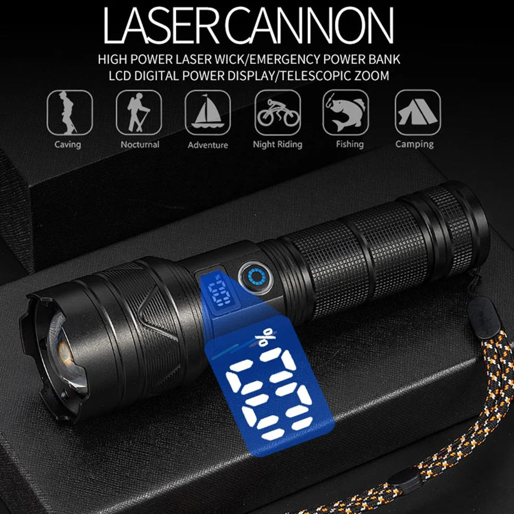 A06-A 20W Bright Laser 5-Mode Flashlight Aluminum Alloy Waterproof Outdoor Camping Hiking Torch - 3