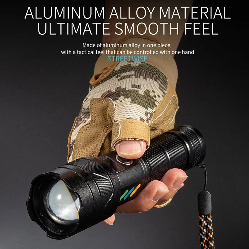 A06-A 20W Bright Laser 5-Mode Flashlight Aluminum Alloy Waterproof Outdoor Camping Hiking Torch - 4