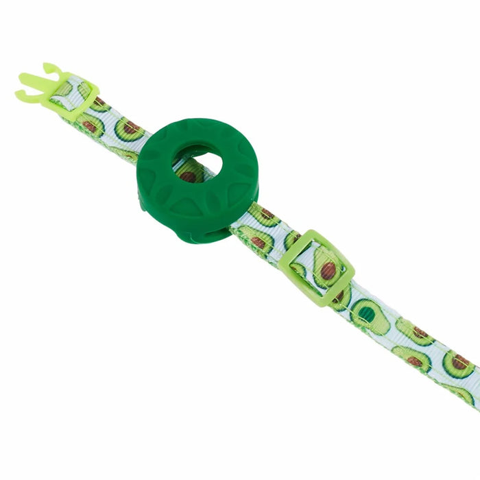 For AirTag Locator Silicone Case Fruit Pattern GPS Tracker Adjustable Pet Dog Cat Collar with Bell - Avocado - 6