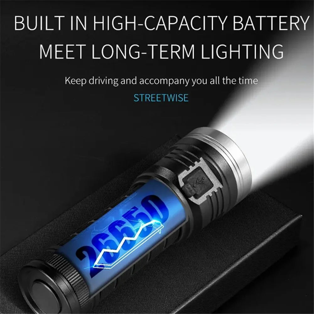 W5185 Multi-Functional Camping Fishing Light High Brightness Long Life 8-LED Flashlight Built-In Battery - 2