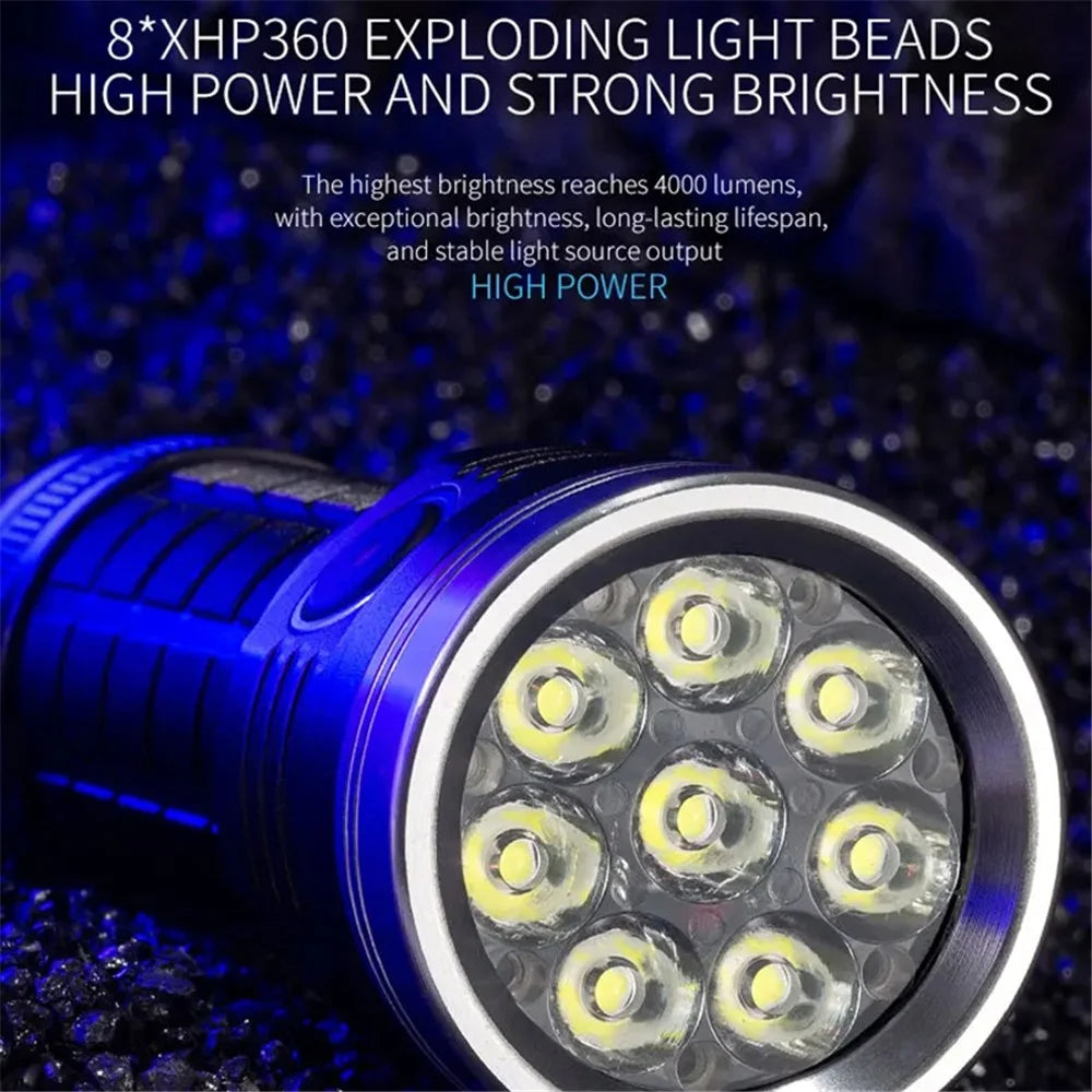 W5185 Multi-Functional Camping Fishing Light High Brightness Long Life 8-LED Flashlight Built-In Battery - 3