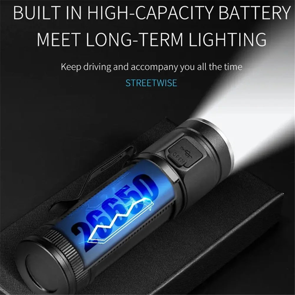 W5184 6-LED Flashlight with Clip for Camping Fishing Light High Brightness Battery-Operated Night Light - 7