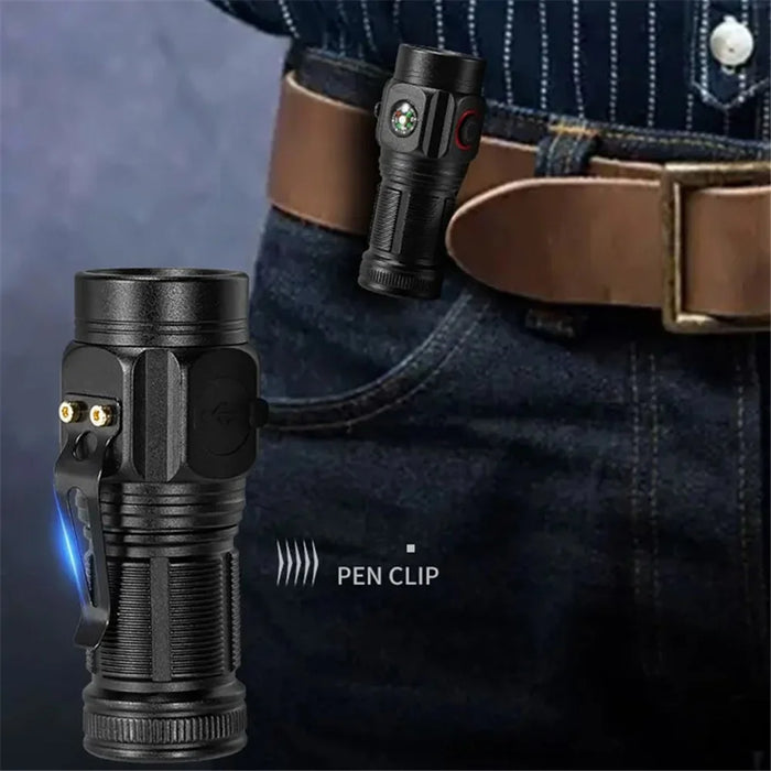 W5182 Portable Flashlight with Clip, High Brightness 3-LED Night Light Battery-Operated Mini Light for Camping Fishing - 4