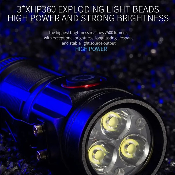 W5182 Portable Flashlight with Clip, High Brightness 3-LED Night Light Battery-Operated Mini Light for Camping Fishing - 6