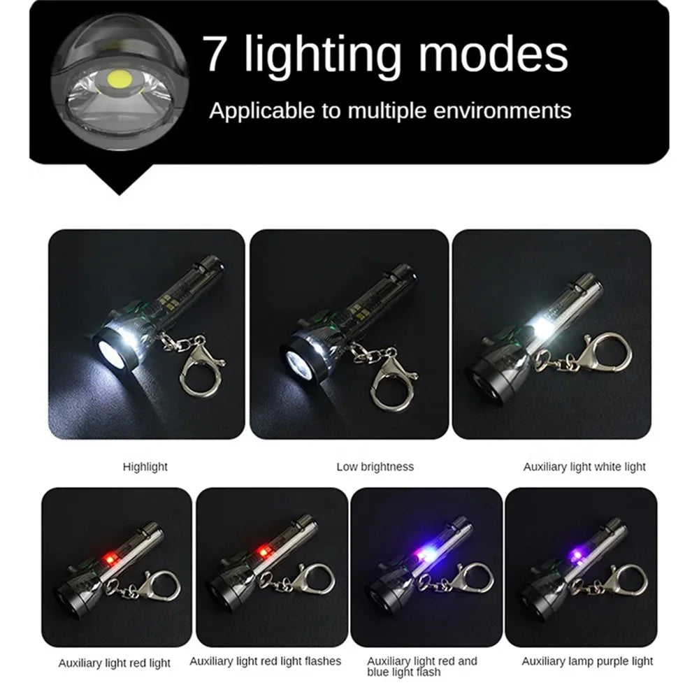 MNS6 Outdoor Mini Keychain Flashlight Portable Night Light Strong Light Emergency Lighting Tool - 2
