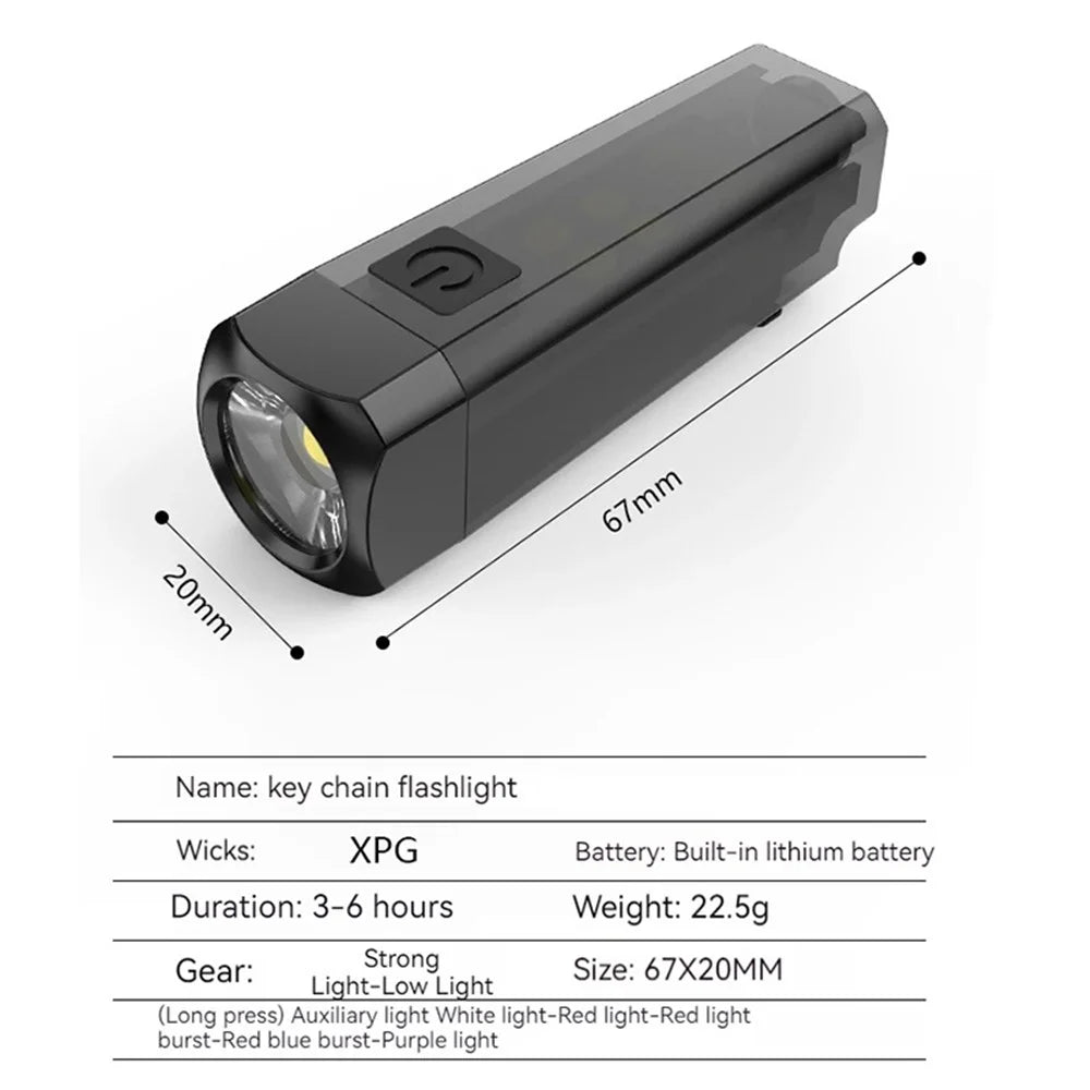 MNS3 Outdoor Keychain Mini Flashlight Magnetic Emergency Lighting Tool Portable LED Night Light - 7