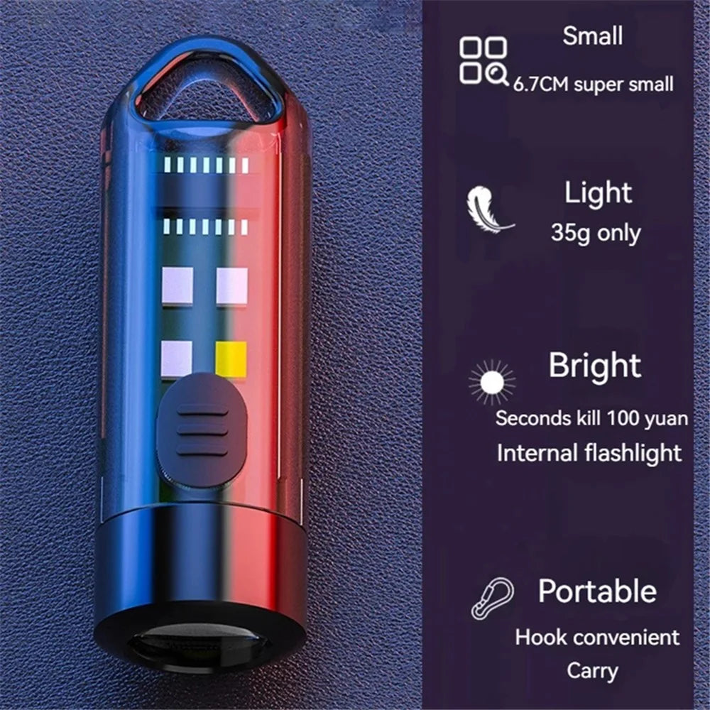 MNS2 Mini Flashlight Multi Light Modes Outdoor Camping Hiking Torch with Keychain - 3
