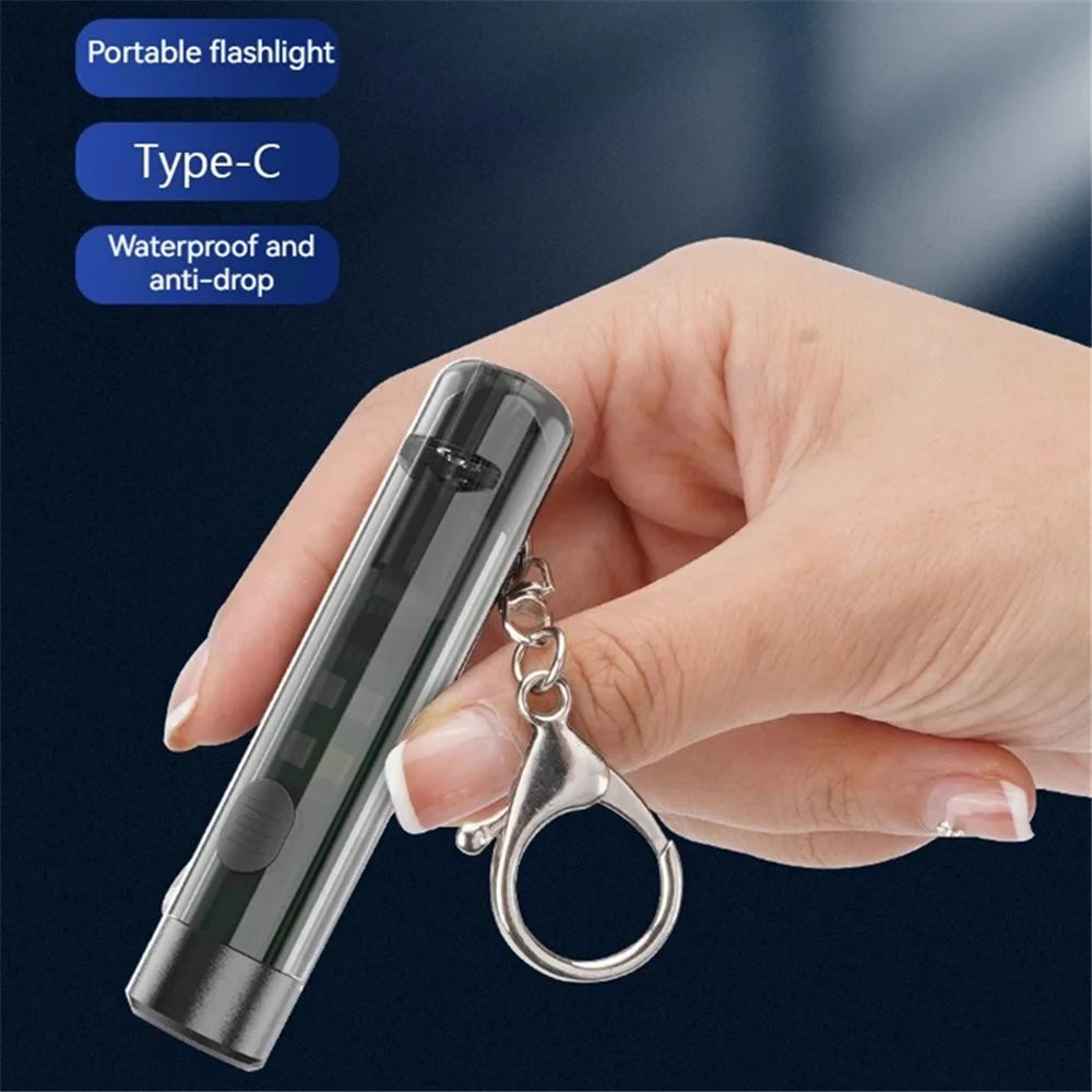 MNS1 Mini Portable Flashlight Outdoor Emergency Whistle Camping Hiking Torch with Keychain - 2