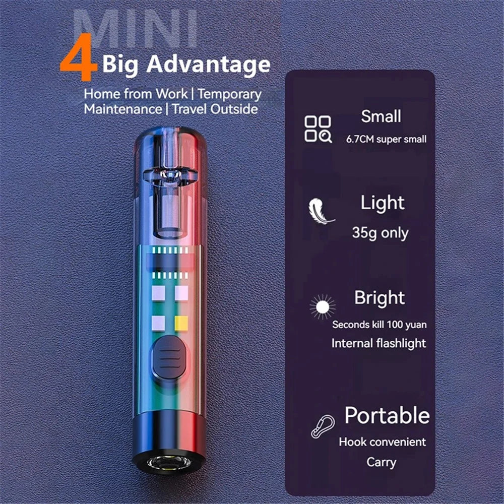 MNS1 Mini Portable Flashlight Outdoor Emergency Whistle Camping Hiking Torch with Keychain - 3