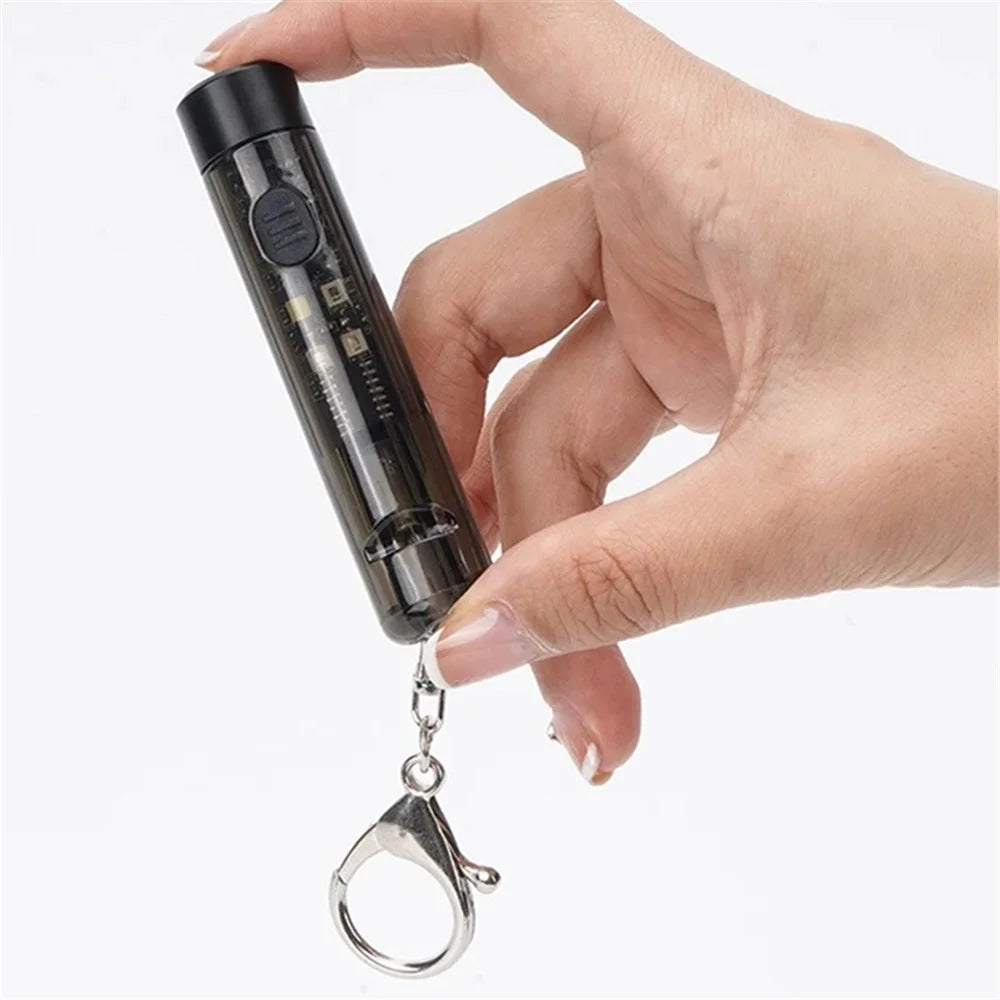 MNS1 Mini Portable Flashlight Outdoor Emergency Whistle Camping Hiking Torch with Keychain - 4