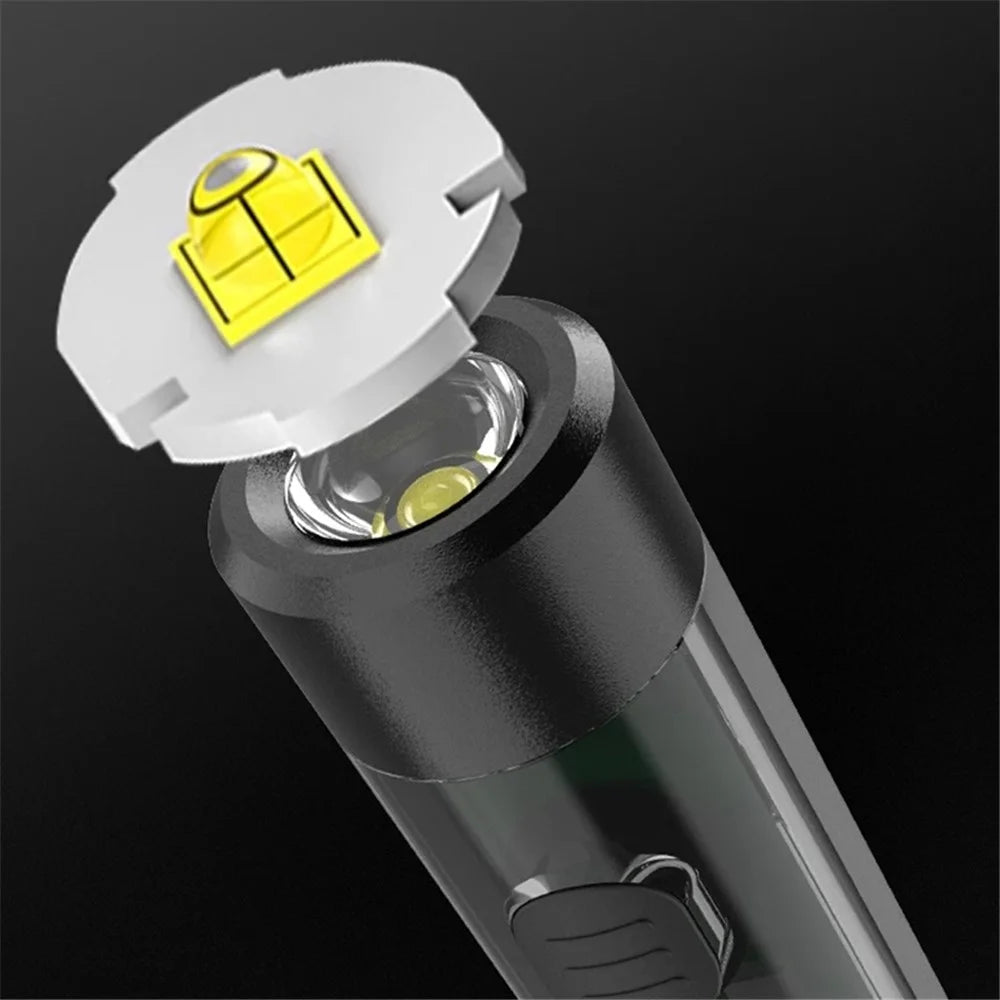 MNS1 Mini Portable Flashlight Outdoor Emergency Whistle Camping Hiking Torch with Keychain - 6