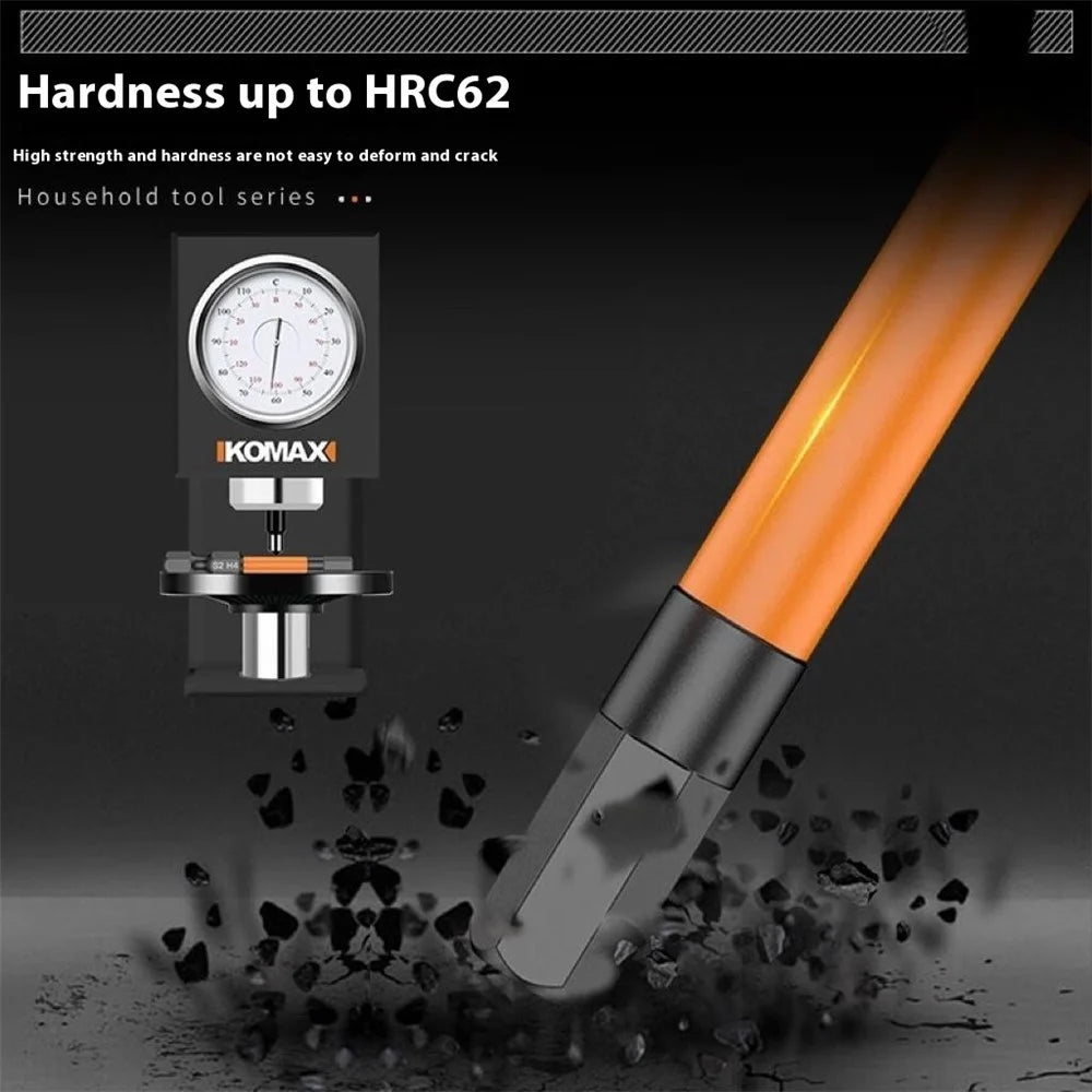10Pcs Metric 1.5mm-8mm S2 Alloy Steel Magnetic Hex Screwdriver Bits Set, Length: 50mm - 4