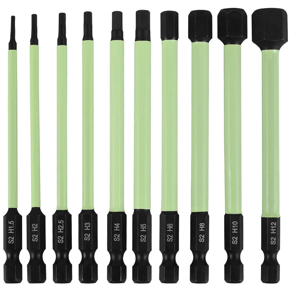 10Pcs Drill Screwdriver Bits Set S2 Alloy Steel 1 / 4 Inch Hex Shank Magnetic Bits Kit - 1