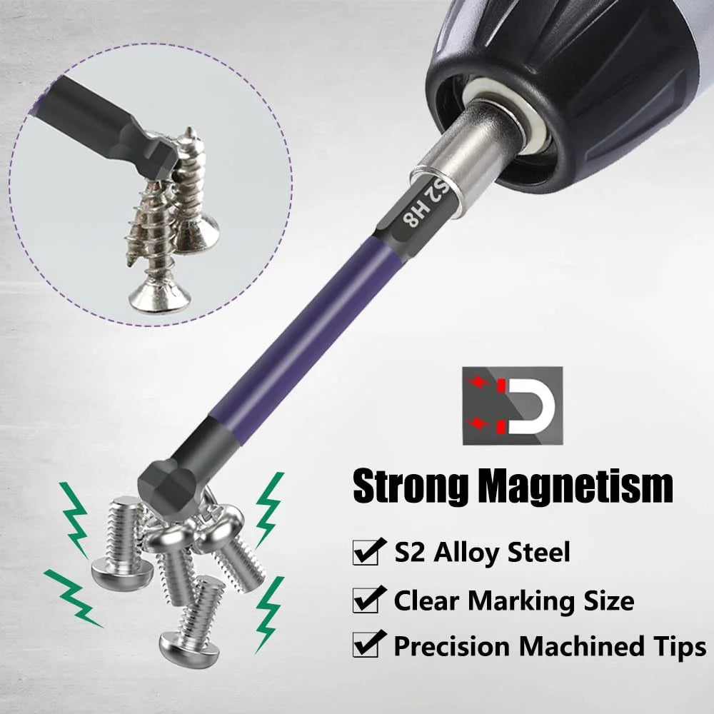 12Pcs Hex Ball End Screwdriver Bits 1 / 4 Inch Shank S2 Alloy Steel Screwdriver Bits Set - 6