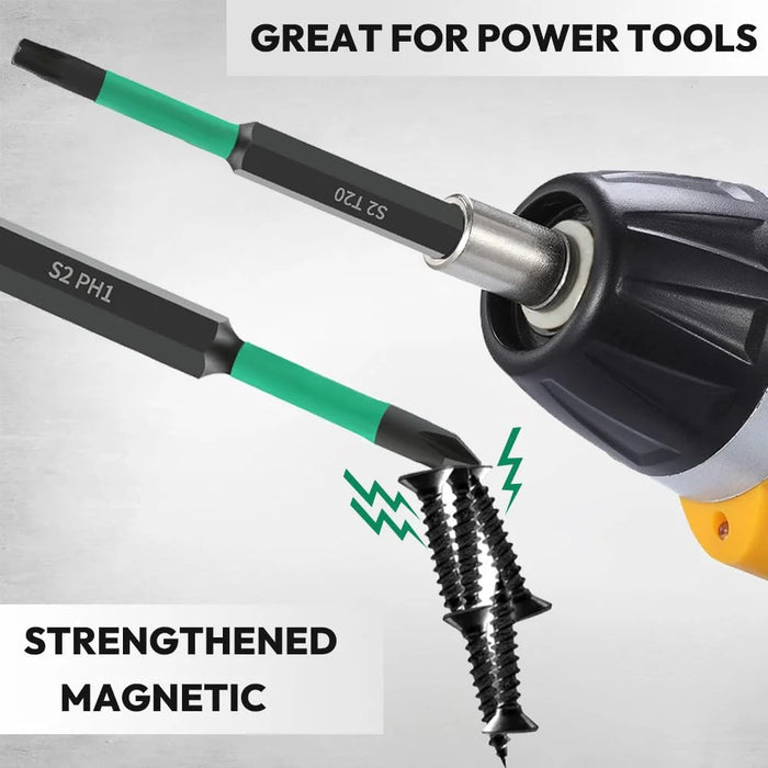 11Pcs / Set Magnetic Hex Shank Electric Drill Bits S2 Alloy Steel Phillips Pozidriv Torx Bits with Ratchet Wrench - 5