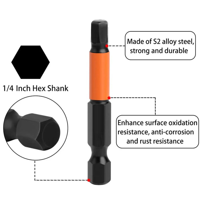 10PCS Hex Screwdriver Bit Set 50mm H1.5 TS2 Steel Magnetic Drill Bit for Screwdrivers Electric Drill - 4