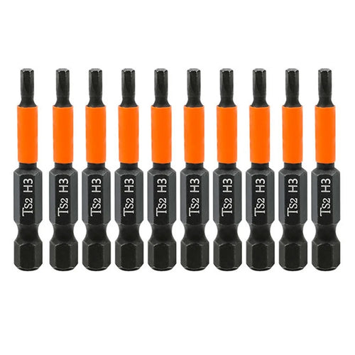 10PCS Hex Screwdriver Bit Set 50mm H3 TS2 Steel Magnetic Drill Bit for Screwdrivers Electric Drill - 1