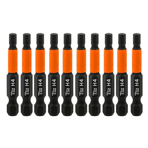 10PCS Hex Screwdriver Bit Set 50mm H4 TS2 Steel Magnetic Drill Bit for Screwdrivers Electric Drill - 1
