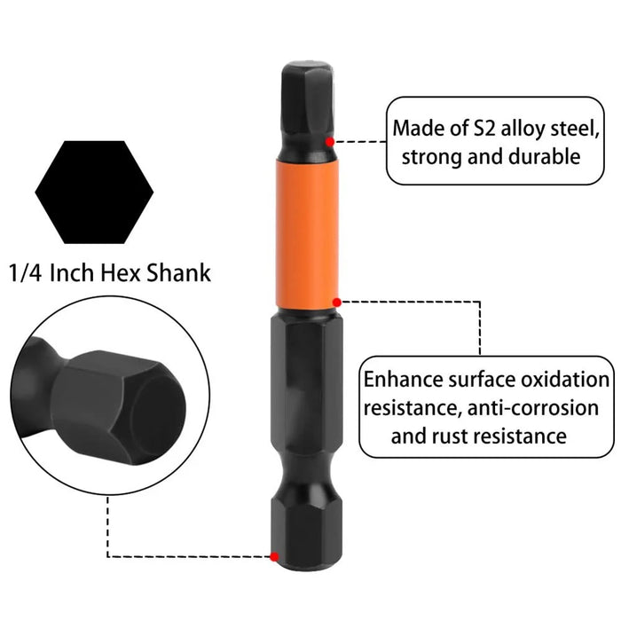 10PCS Hex Screwdriver Bit Set 50mm H4 TS2 Steel Magnetic Drill Bit for Screwdrivers Electric Drill - 2