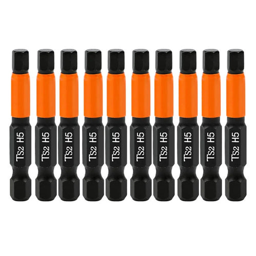 10PCS Hex Screwdriver Bit Set 50mm H5 TS2 Steel Magnetic Drill Bit for Electric Drill Screwdrivers - 1