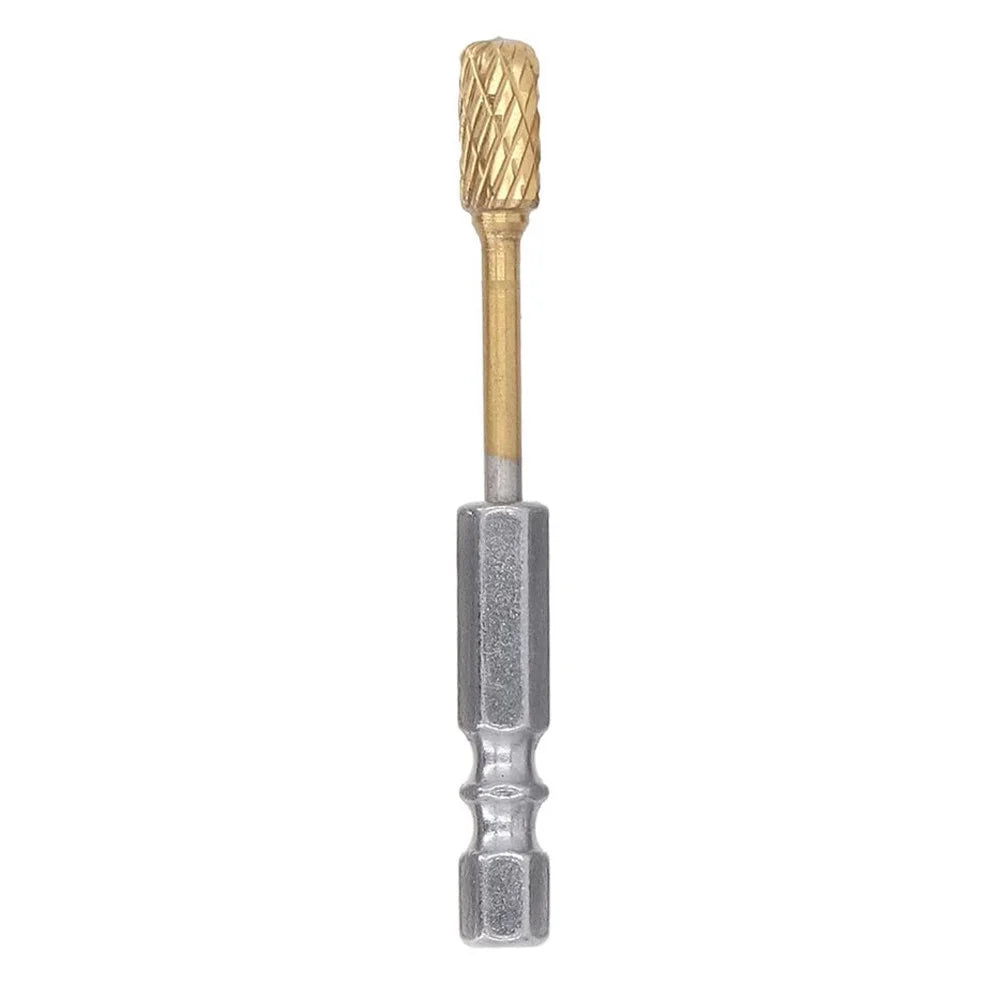 3-C6 1  /  4 Inch Hex Shank Carbide Double Cut Rotary Burr Grinder Bit for Woodworking Carving Polishing - 1
