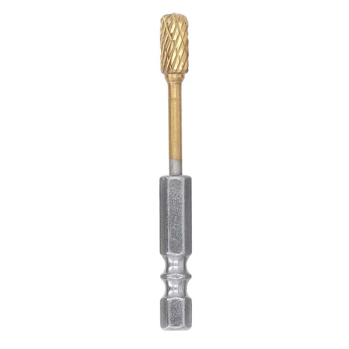 3-C6 1  /  4 Inch Hex Shank Carbide Double Cut Rotary Burr Grinder Bit for Woodworking Carving Polishing - 1