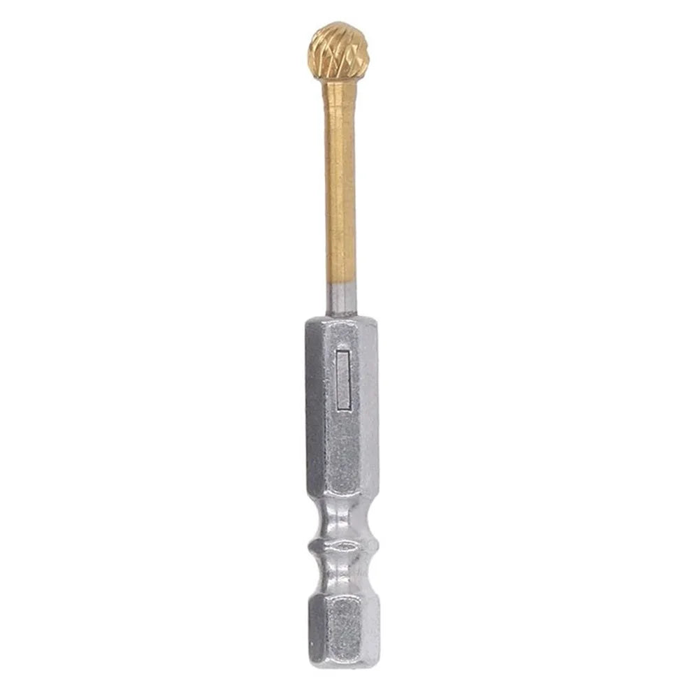 3-D6 1  /  4 Inch Hex Shank Carbide Double Cut Rotary Burr Grinder Bit for Woodworking Carving Polishing - 1