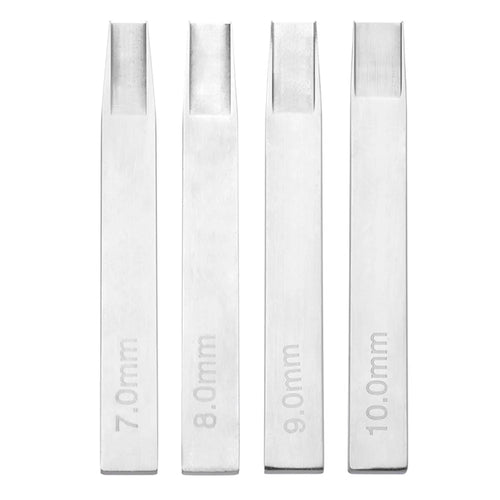 4Pcs / Set 7mm 8mm 9mm 10mm Leather Crafting Tools High Carbon Steel Weaving Cutter Leather Strips DIY Punch Tool - 1