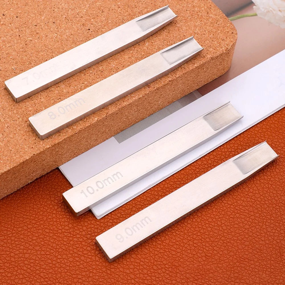 4Pcs / Set 7mm 8mm 9mm 10mm Leather Crafting Tools High Carbon Steel Weaving Cutter Leather Strips DIY Punch Tool - 5