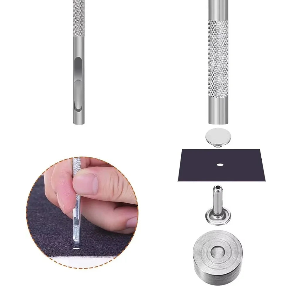 480Pcs Double Sided Rivet Set Metal Decorative Studs Snap Fasteners for Leather Craft Bags Clothing Shoes - 4