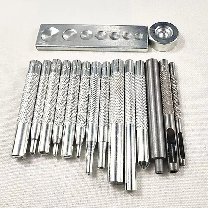 16Pcs / Set DIY Leather Craft Snap Fastener Rivet Metal Installation Tools for Sewing / Punching / Fixing - 1