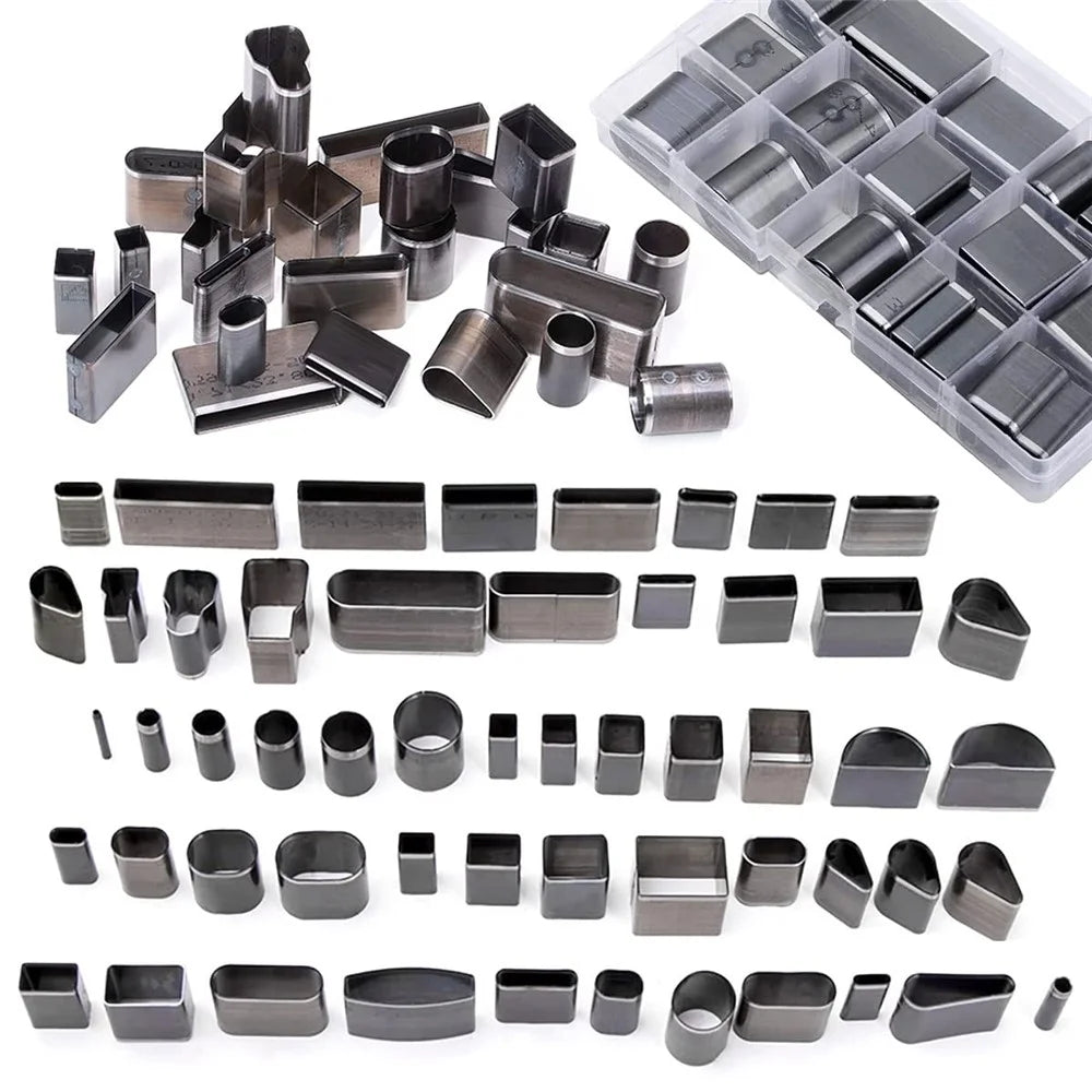 55Pcs Leather Punch Mold Set Alloy Steel DIY Hollow Hole Cutter Tool Kit - 1
