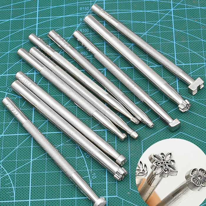 20Pcs / Set Leather Stamping Tools Zinc Alloy Leathercraft Carving Kit DIY Vegetable Tanned Leather Stamping Tool - 4