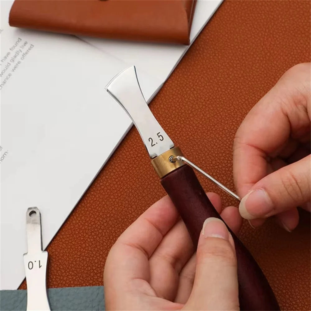 Leather Edge Trimmer DIY Leatherworking Craft Tool with 4 Replaceable Blades - 3